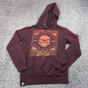Jinx Hoodie Women Small Red Sweatshirt Lounge Pullover Casual Logo Gamer Nerdy